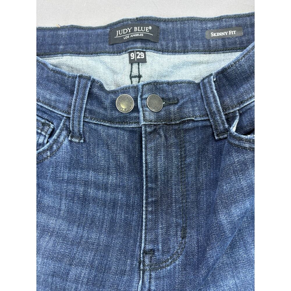 Judy Blue Skinny Fit Women’s 9/29 Raw Hem Dark Wash JB82628 - Picture 3 of 11
